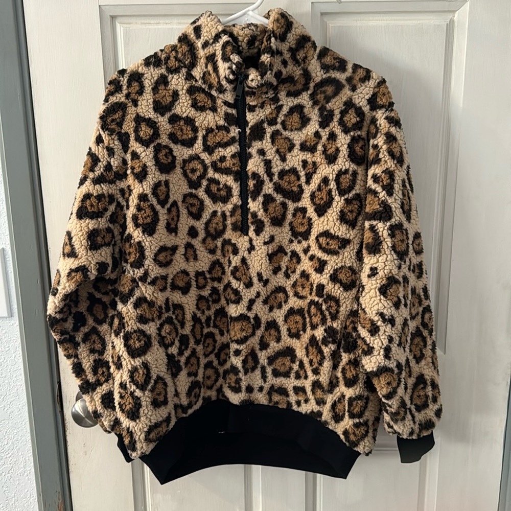 Leopard fleece jacket